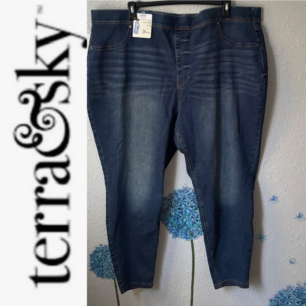 Plus Women's Dark Blue Skinny Jeans Terra & Sky